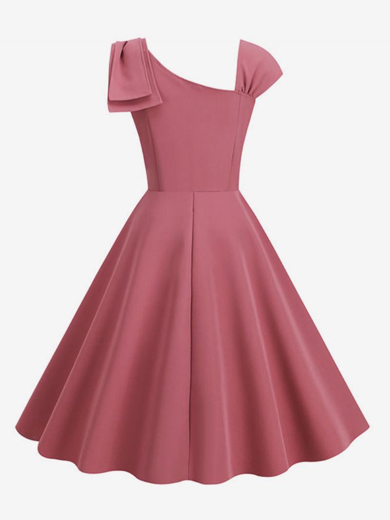 Dámské Retro Šaty 50. Let Styl Audrey Hepburn Bez Rukávů Střední Rockabilly - Blush Pink