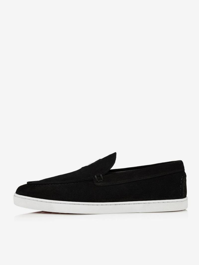 Pánské Boty Pro Volný Čas Černá Kulatá Špička Slip On Mokasíny - Černá