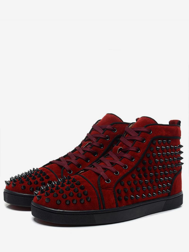 Pánské Tenisky Red Spike High Top Skateboard Prom Party Sneakers