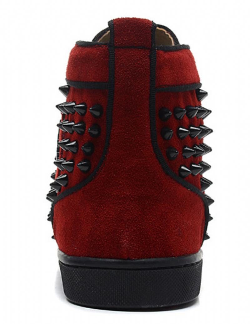 Pánské Tenisky Red Spike High Top Skateboard Prom Party Sneakers - Červené