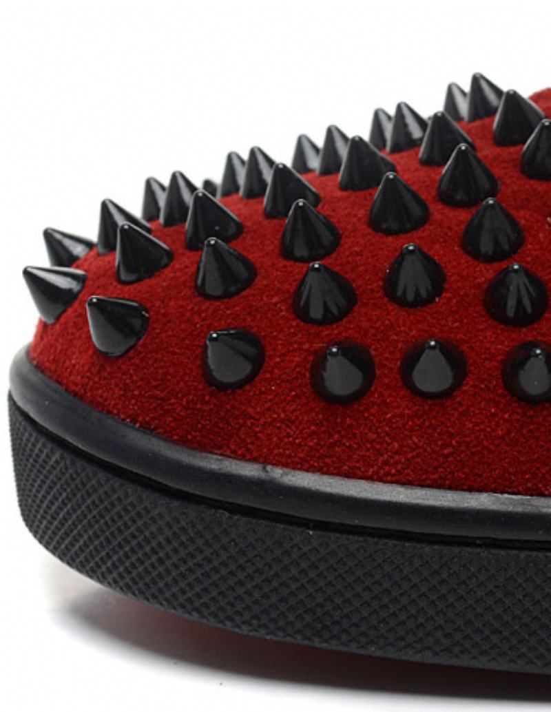 Pánské Tenisky Red Spike High Top Skateboard Prom Party Sneakers - Červené