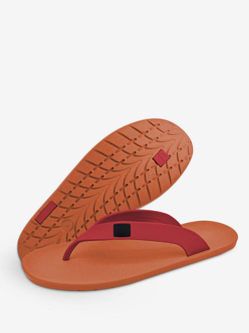 Pánské Sandály Slip-on Color Block Flat Slippers - Oranžová