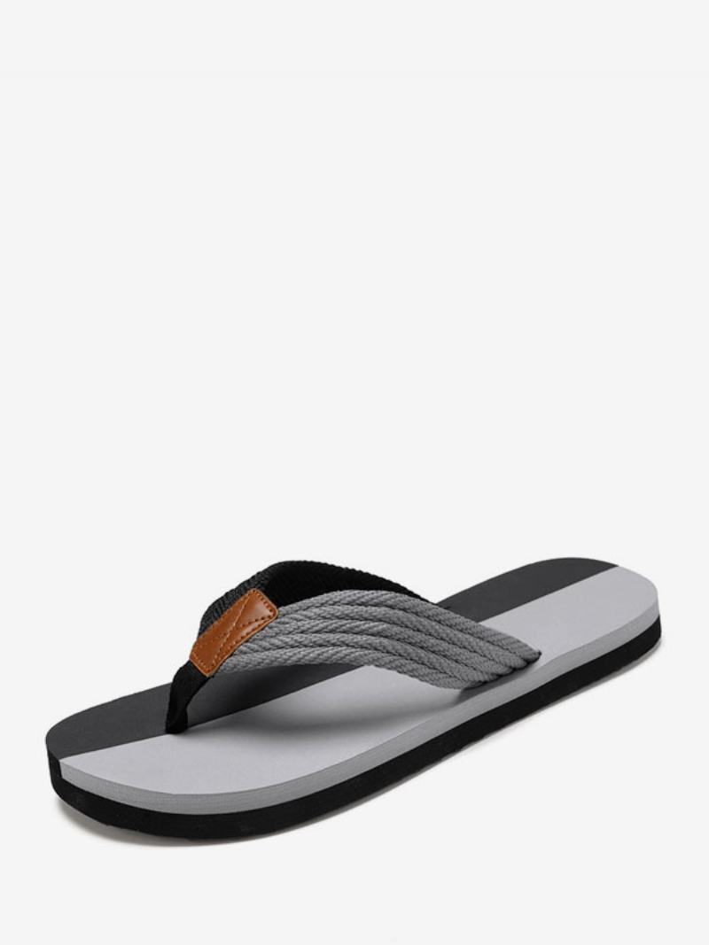 Pánské Sandály Slip-on Pu Kůže Eva Podešev - Šedá