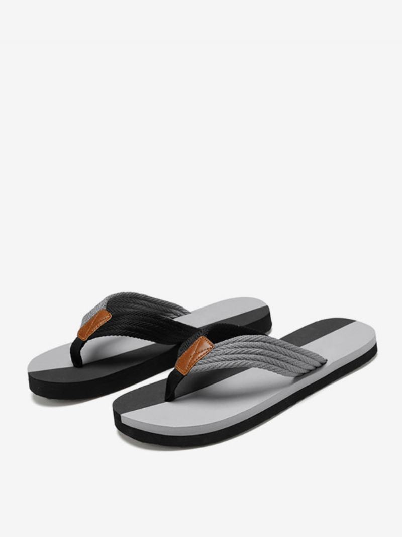 Pánské Sandály Slip-on Pu Kůže Eva Podešev - Šedá