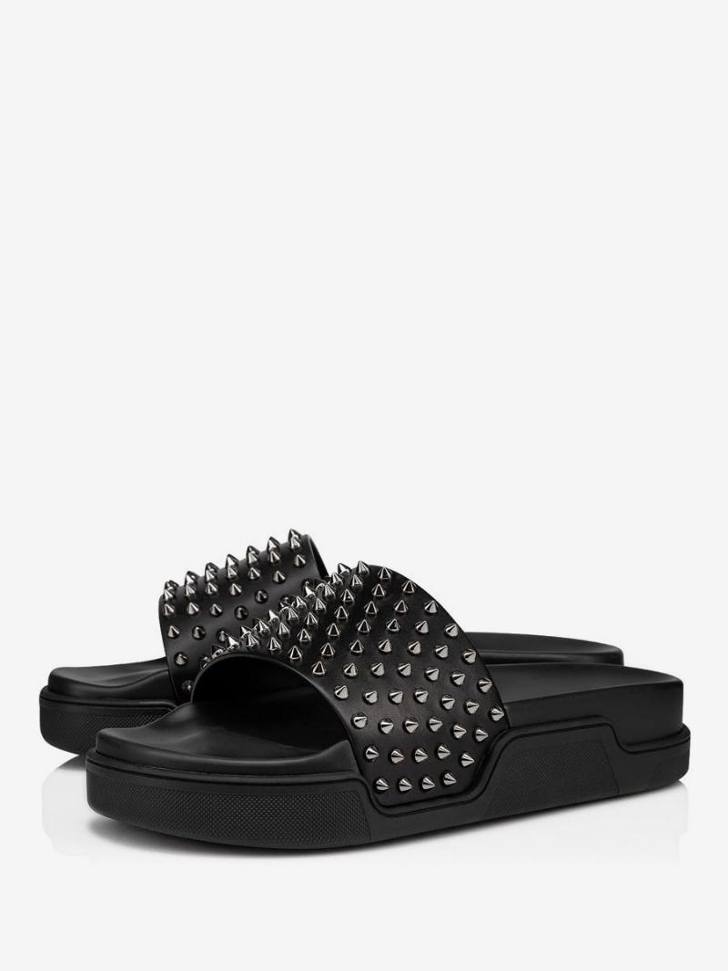 Pánské Unisex Ploché Sandály Bianco Black Platform Slide