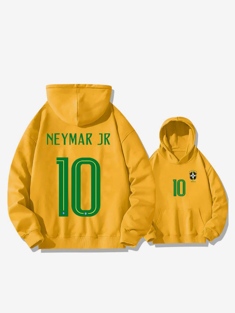 Brazilská Tréninková Mikina Neymar Číslo 10 Pánské Top - Žlutá