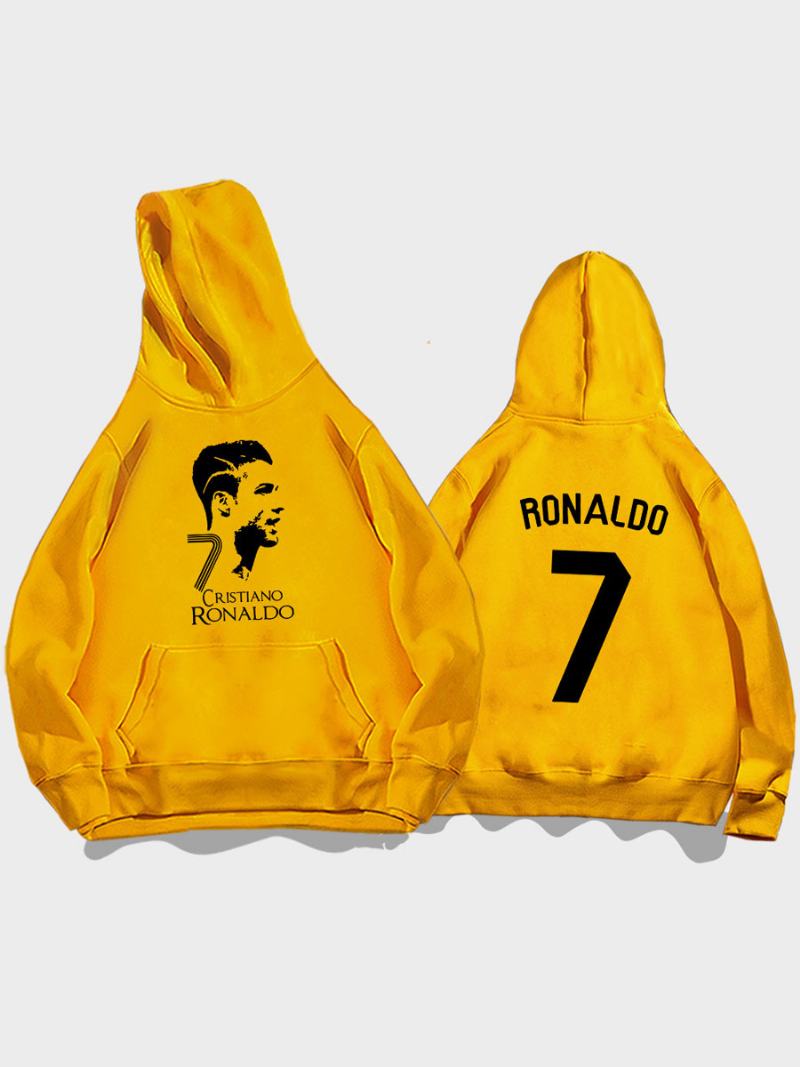 Pánská Mikina Cristiano Training Hoodie Ronaldo Číslo 7 - Žlutá