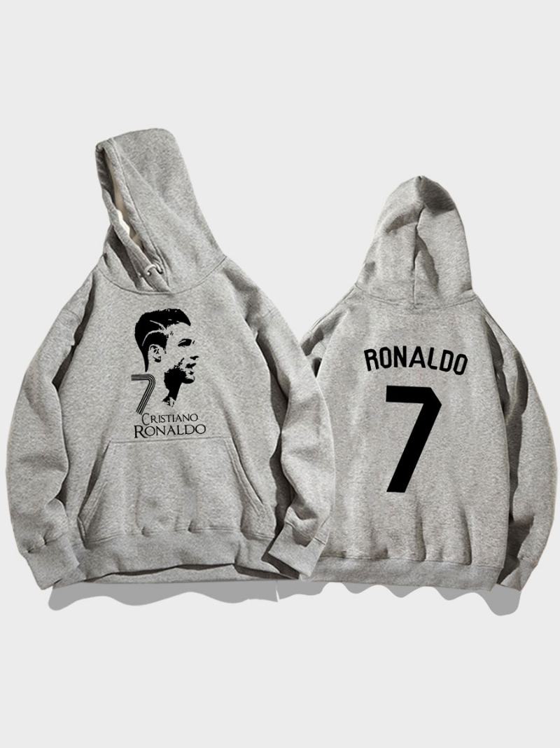 Pánská Mikina Cristiano Training Hoodie Ronaldo Číslo 7 - Šedá