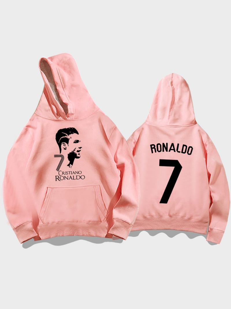 Pánská Mikina Cristiano Training Hoodie Ronaldo Číslo 7 - Růžová