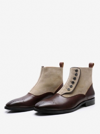 Pánské Boty Chelsea Boots Coffee Brown Hovězí Kůže Špice