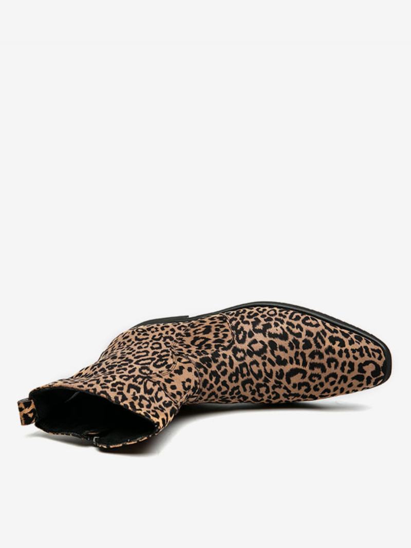 Pánské Boty Chelsea Boots Pu Kůže S Kulatou Špičkou - Leopard