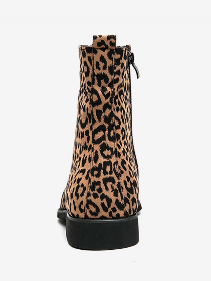 Pánské Boty Chelsea Boots Pu Kůže S Kulatou Špičkou - Leopard