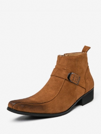 Pánské Boty Chelsea Boots Pu Kůže S Kulatou Špičkou