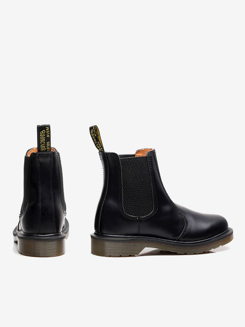 Pánské Boty Chelsea Boots Pu Kůže S Kulatou Špičkou - Černá