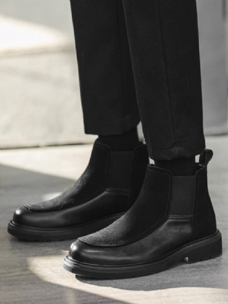 Pánské Boty Chelsea Boots Černá Semišová Kůže S Uzavřenou Špičkou