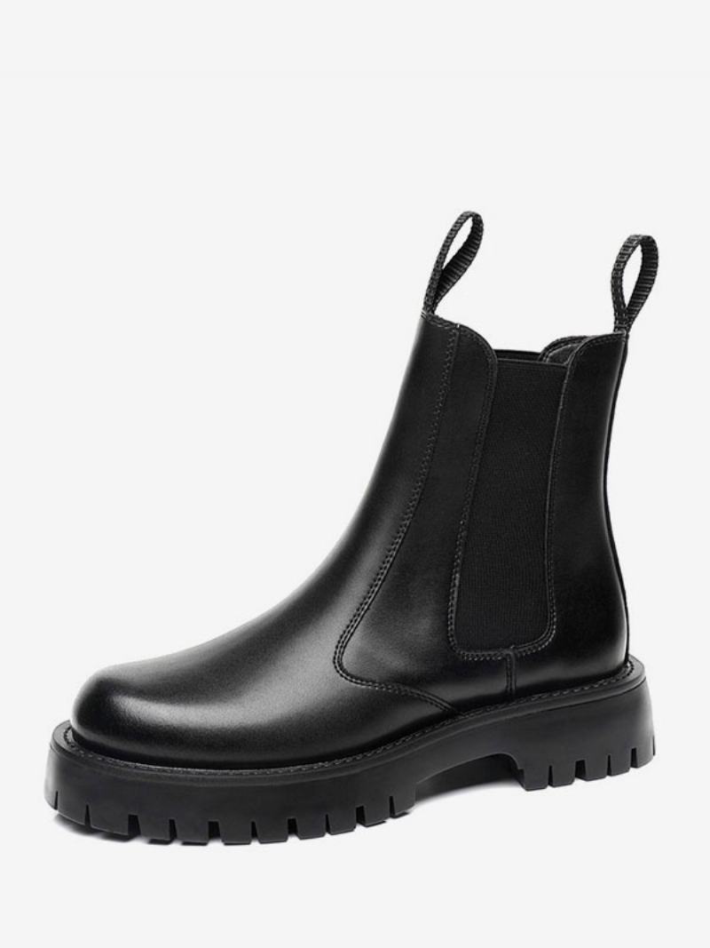 Pánské Boty Chelsea Boots Černé Kotníkové Z Pu Kůže