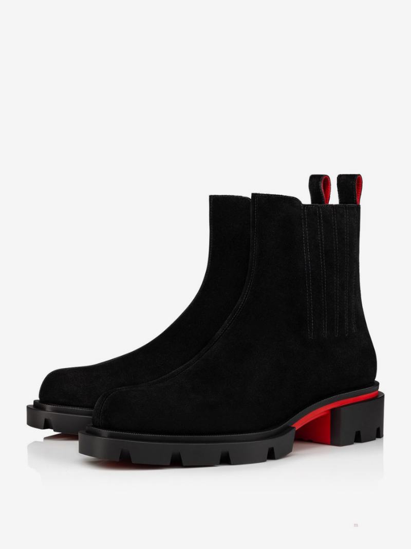 Pánské Boty Chelsea Boots Černý Semiš Centrální Prošívání Kožené Očko Podešev Squaretoe Party Plesové