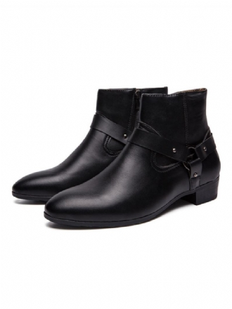 Pánské Chelsea Boots Fabulous Buckle Pu Kožené Kotníkové Boty Se Špičatou Špičkou