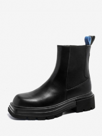 Pánské Chelsea Boots Černé Kotníkové Boty S Kulatou Špičkou