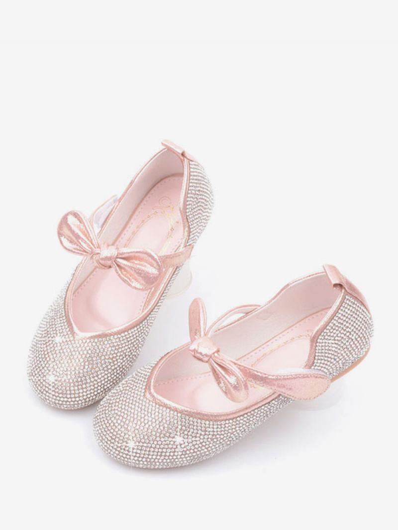 Flower Girl Boty Kamínky Bowknot Flats