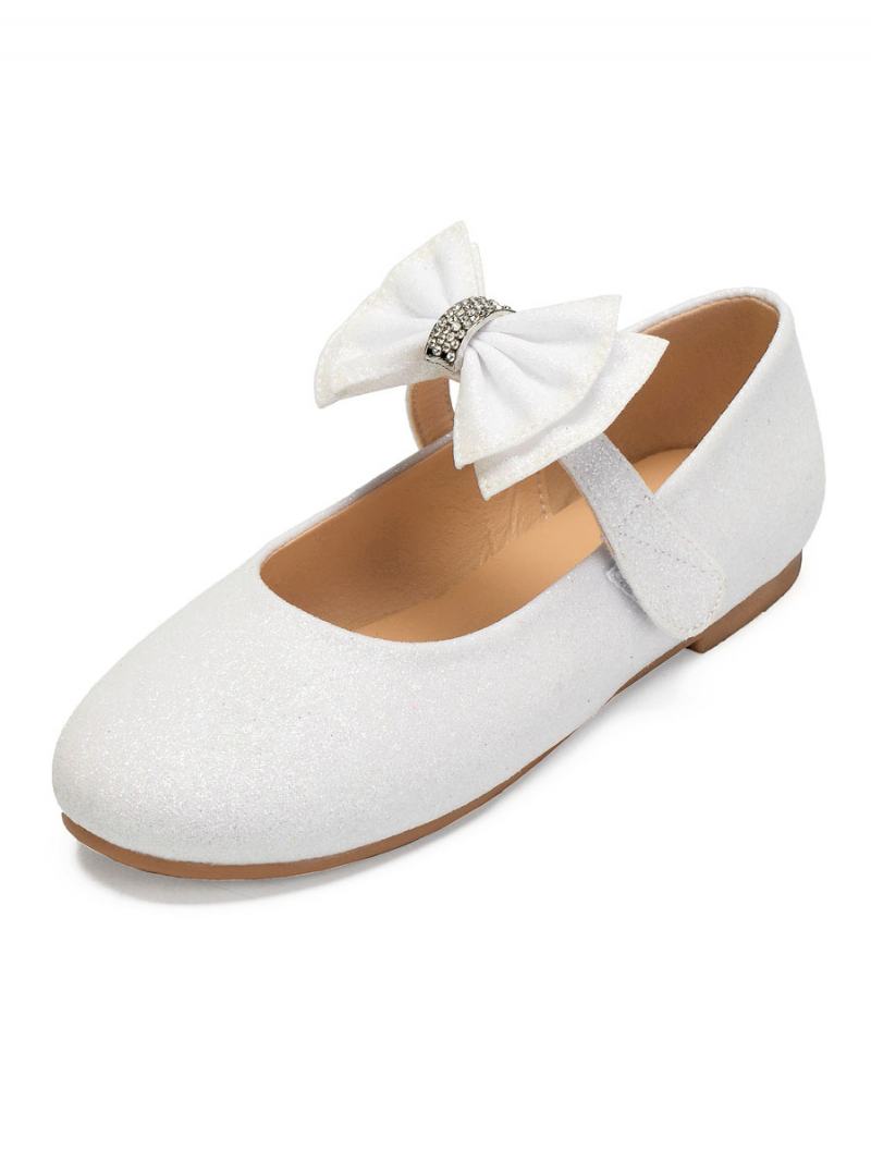 Girls Bow Mary Jane Flat Flower Girl Boty