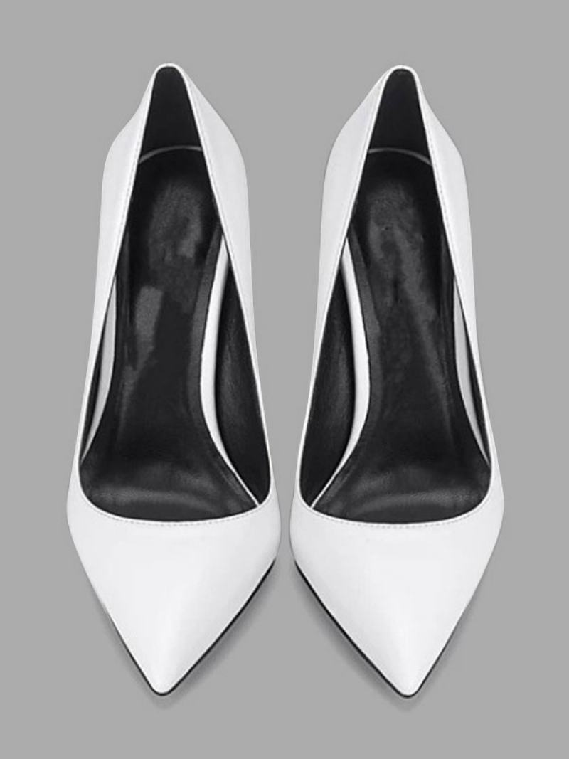 Dámské Bílé Lodičky Na Jehlovém Podpatku Basic High Heels Pointed Toe - Bílá