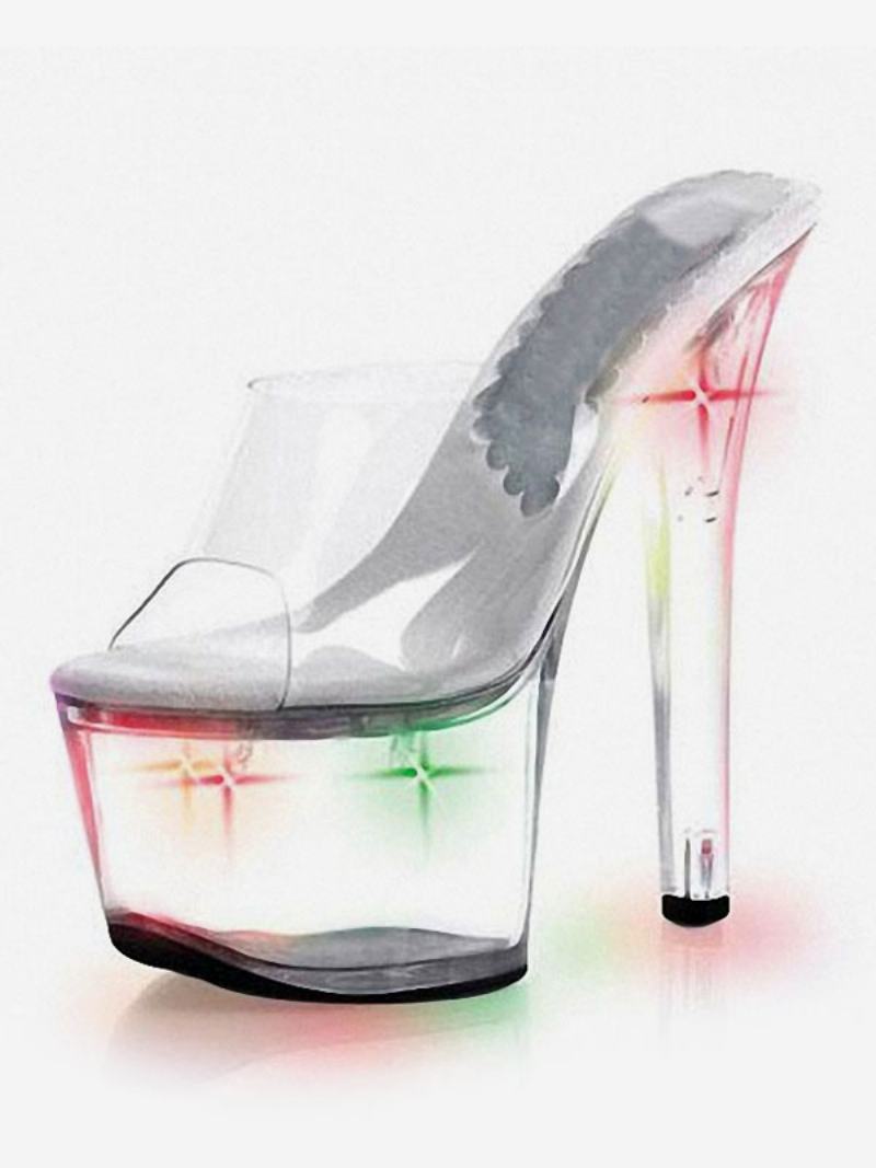 Boty Pro Tanec Na Tyči Dámské Led Clear Exotic Mule Heels Striptérské - Ombre