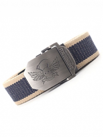 Pánský Pásek Skull Polyester Módní Navy Blue Belt