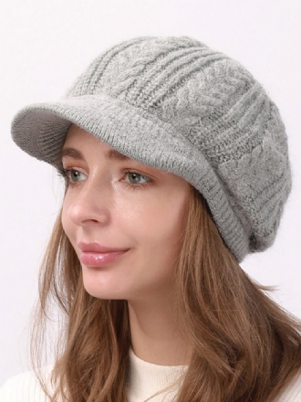 Beret Hat Knit Jednobarevné Denní Ležérní Podzimní Zimní Čepice Pro Ženy