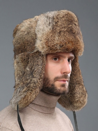 Čepice Pro Muže Moderní Umělé Kožešiny Zimní Teplé Ruská Ushanka