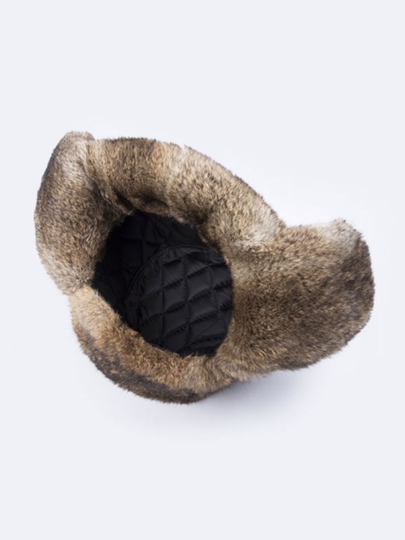 Čepice Pro Muže Moderní Umělé Kožešiny Zimní Teplé Ruská Ushanka - Khaki