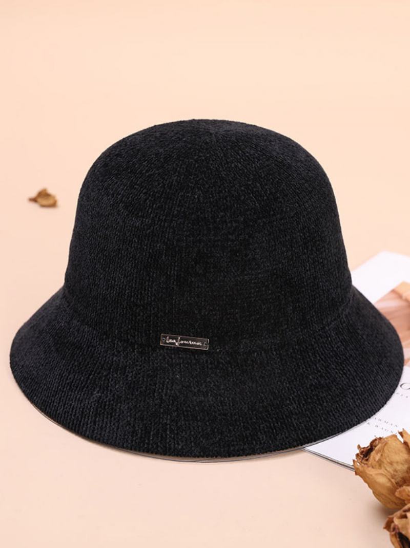 Čepice Pro Ženy Módní Elegantní Zimní Teplý Bucket Klobouk - Černá