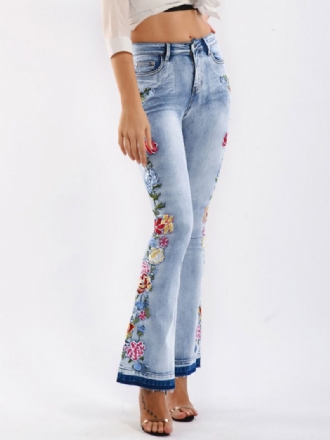 Džíny Bootcut Pro Ženy Mid Rise Embroidered Flare Bottoms