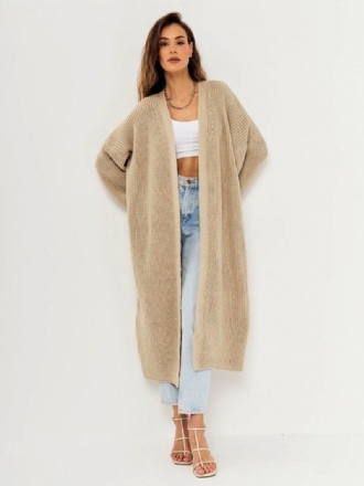 Dámské Svetry Longline Cardigan S Otevřeným Předním Poklesem Na Rameni Ležérní Elegantní