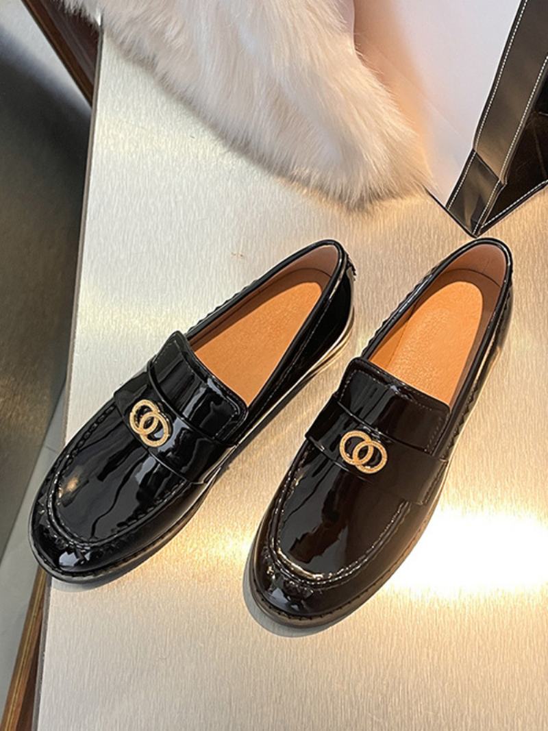 Black Slip On Mokasíny Ženy Uppy Heel - Černá