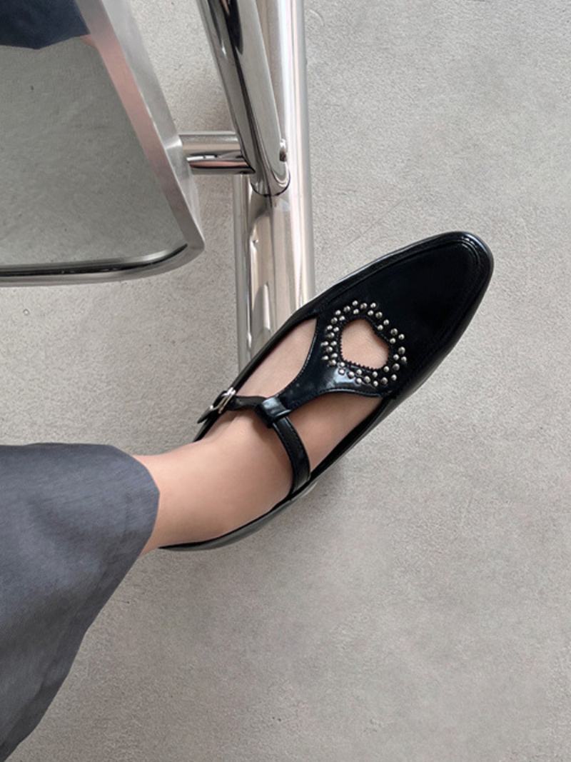 Ploché Boty Black Ballet Flats S Kamínky Se Čtvercovou Špičkou Pro Ženy - Černá