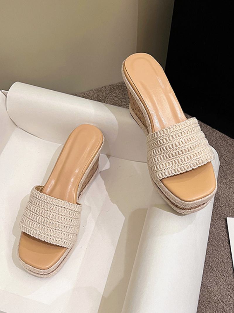 Dámské Pantofle Na Klínu Dámská Platforma Slip On Sandal Slides - Světle Žlutá