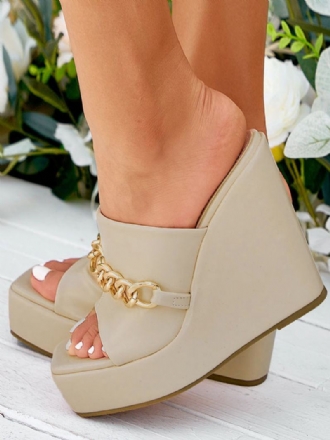 Dámské Řetězy Platforma Mule Wedges