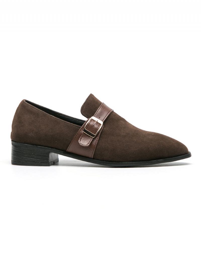 Pánské Boty Monk Strap Loafer Prom Party Svatební Černá Nazouvací Formální - Kávově Hnědá