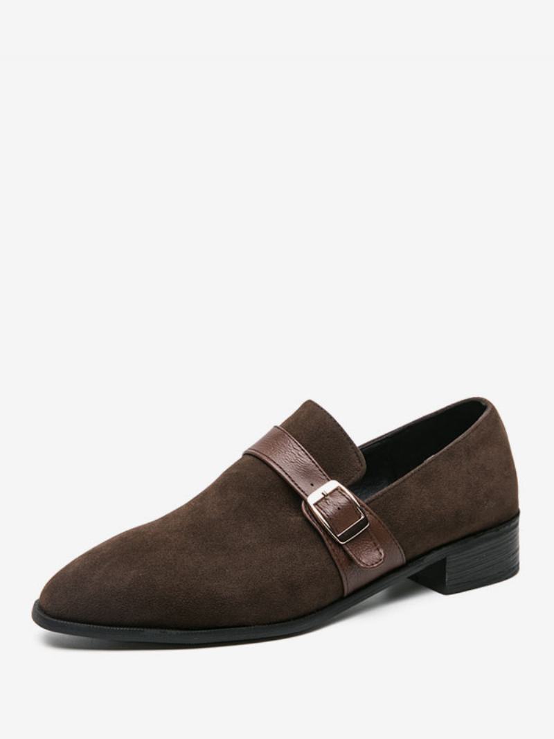 Pánské Mokasínové Boty Pu Leather Monk Strap Slip-on