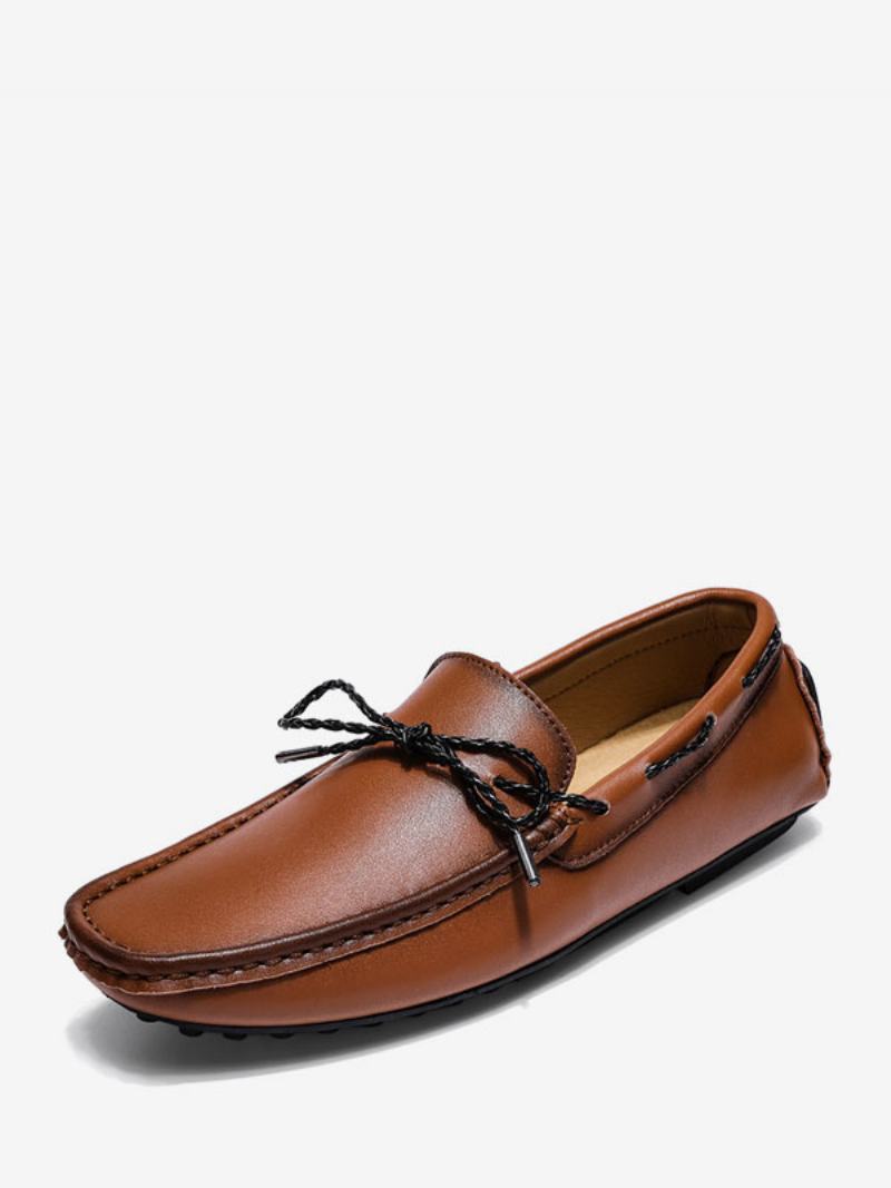 Pánské Polobotky Loafer Slip-on S Kulatou Špičkou Pu Kůže