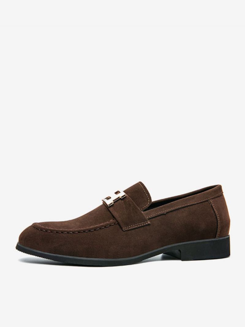 Pánské Polobotky Pu Leather Monk Strap Slip-on Prom Párty Boty - Kávově Hnědá