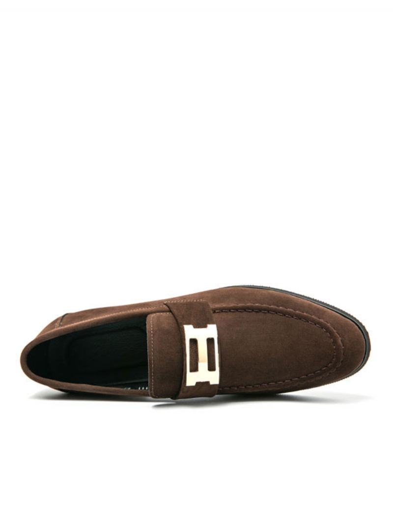 Pánské Polobotky Pu Leather Monk Strap Slip-on Prom Párty Boty - Kávově Hnědá