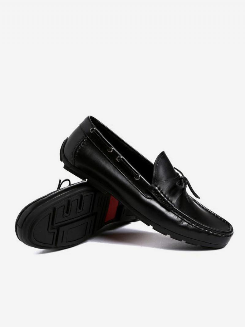 Pánské Slip On Loafer Hovězí Střapcové Boty - Černá