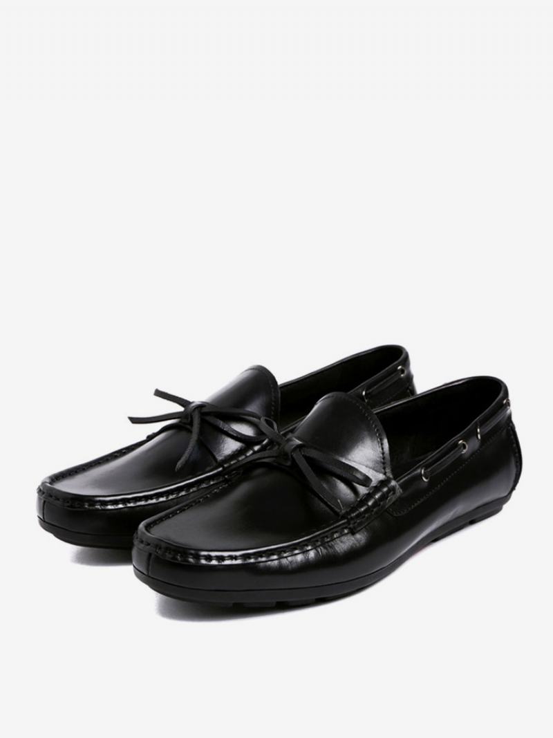 Pánské Slip On Loafer Hovězí Střapcové Boty - Černá