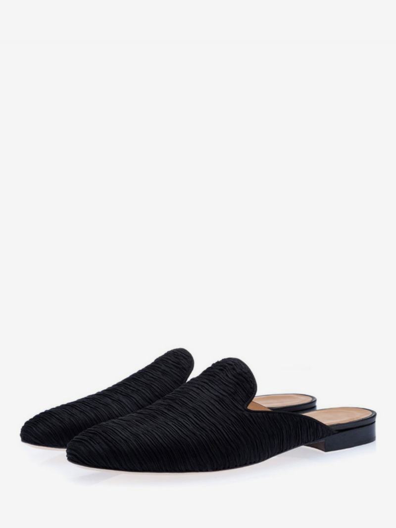 Pánské Černé Semišové Mokasíny Mules Slip On Boty