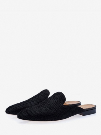 Pánské Černé Semišové Mokasíny Mules Slip On Boty