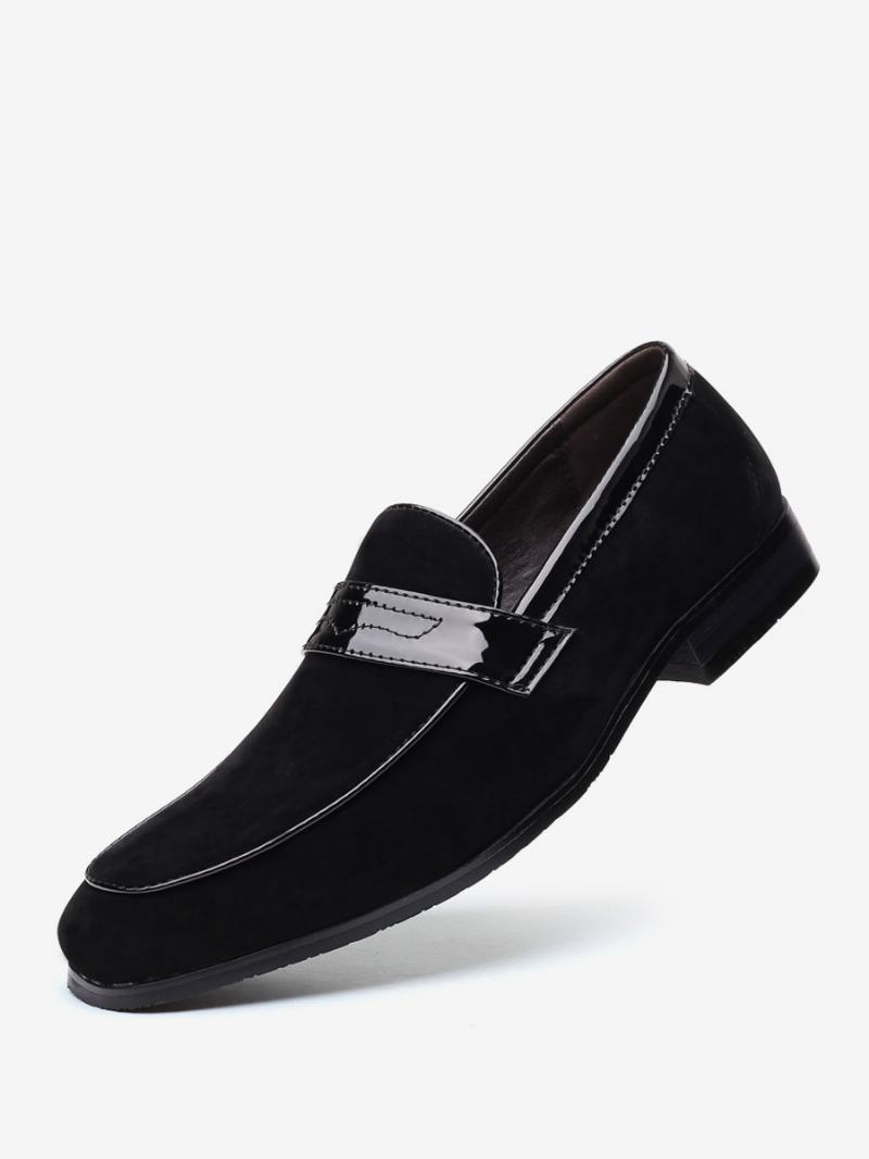 Povalečové Boty Pro Muže Slip-on Monk Pásek S Kulatou Špičkou Pu Kůže - Černá