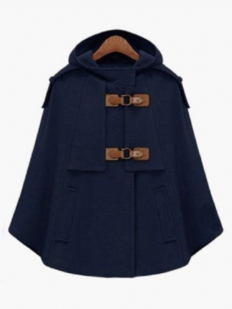 Dámské Pončo Camel Stand Collar Buttons Cape Academic Outerwear