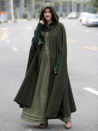 Dámské Pončo S Kapucí Hunter Green Poncho Oversized Cape